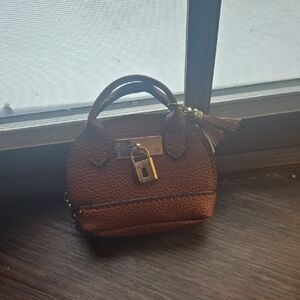 Brown Textured Handbag